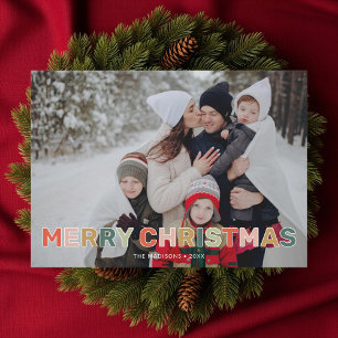 Cute Colorful Christmas Photo Holiday Card