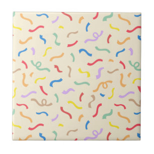 Cute Colorful Confetti Pattern Tile
