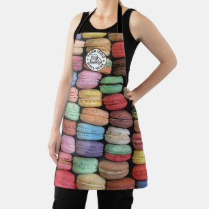 Cute Colorful Cookie Macaron Bakery Business Logo Apron