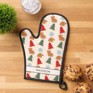 Cute Colorful Cookies Pattern Christmas Oven Mitt