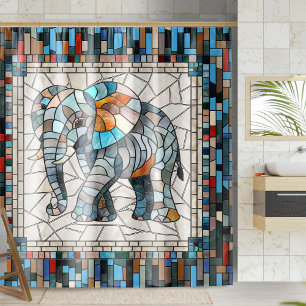 Cute Colorful Elephant mosaic art