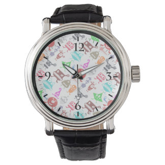Cute colorful funny monsters patterns watch