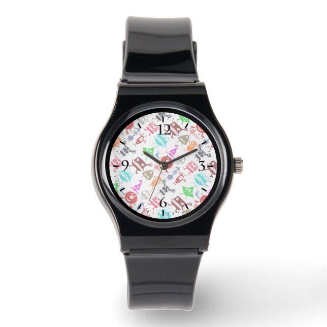 Cute colorful funny monsters patterns watch (Front)