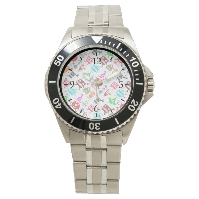 Cute colorful funny monsters patterns watch (Front)