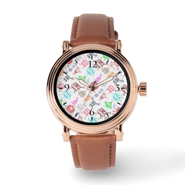 Cute colorful funny monsters patterns watch (Front)