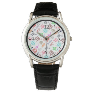 Cute colorful funny monsters patterns watch
