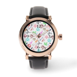 Cute colorful funny monsters patterns watch