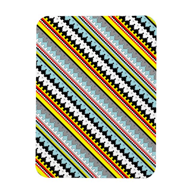 Cute colorful geometric stripes pattern magnet (Vertical)