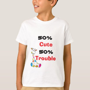 Cute Colorful Giraffe 50% Trouble Art T-Shirt