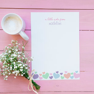 Cute Colorful Heart Girly Script Vertical Card