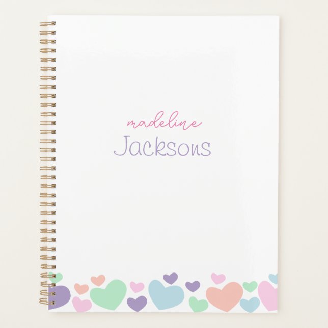 Cute Colorful Heart Purple Girly Script (Devant)