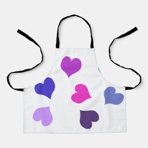 Cute colorful hearts apron