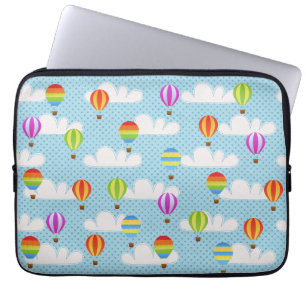 Cute Colorful Hot Air Balloons Pattern Laptop Sleeve