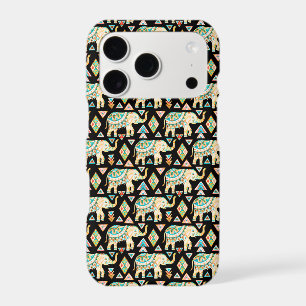 Cute colorful indian elephants pattern