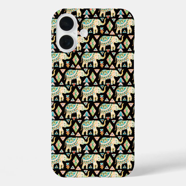 Cute colorful indian elephants pattern Case-Mate iPhone case (Back)