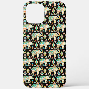 Cute colorful indian elephants pattern iPhone 12 pro max case