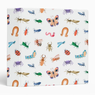 Cute Colorful Insect Pattern Binder