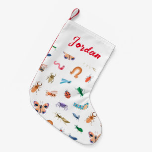 Cute Colorful Insect Pattern Small Christmas Stocking