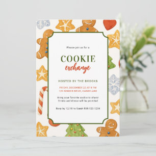 Cute Colorful Kids Christmas Cookie Exchange Party Invitation