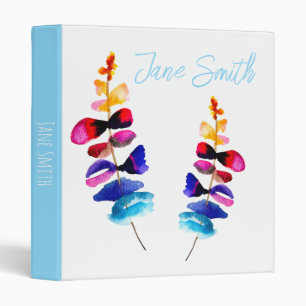 Cute colorful leaves watercolor binder
