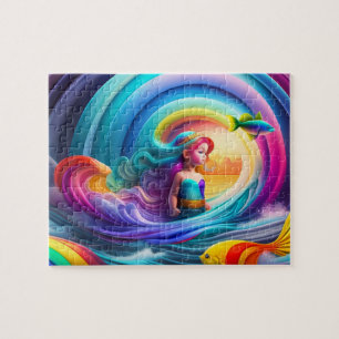Cute Colorful Little Mermaid Jigsaw Puzzle