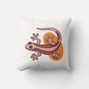 Cute Colorful Lizard Throw Pillow
