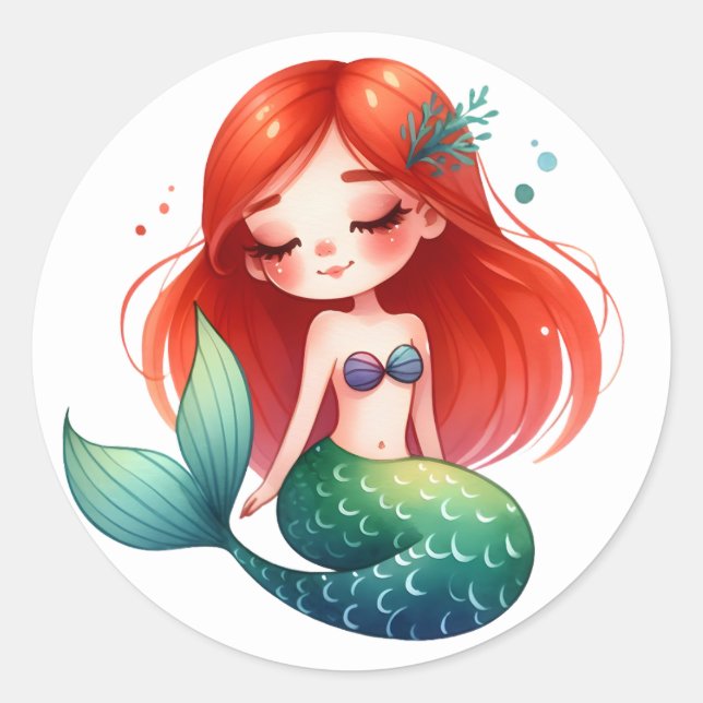 Cute Colorful Mermaid Stickers (Front)