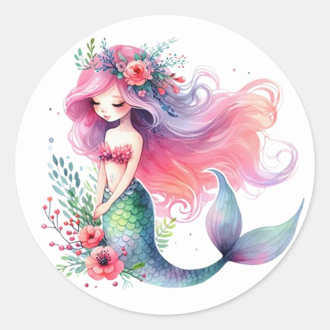 Cute Colorful Mermaid Stickers (Front)