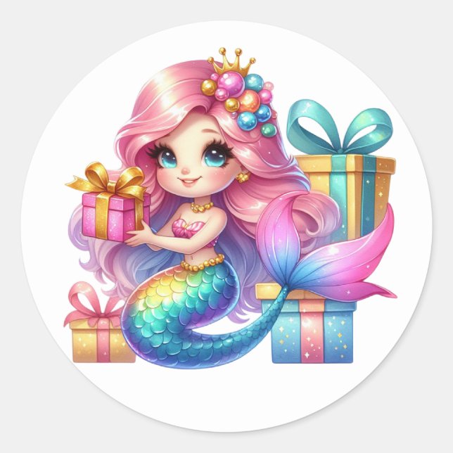 Cute Colorful Mermaid Stickers (Front)