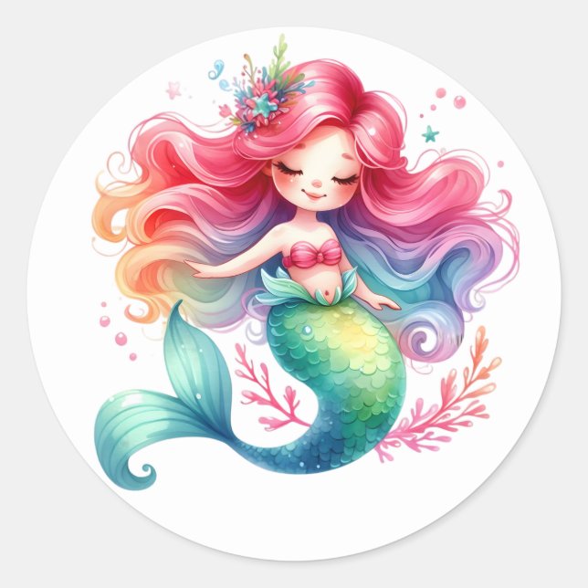 Cute Colorful Mermaid Stickers (Front)