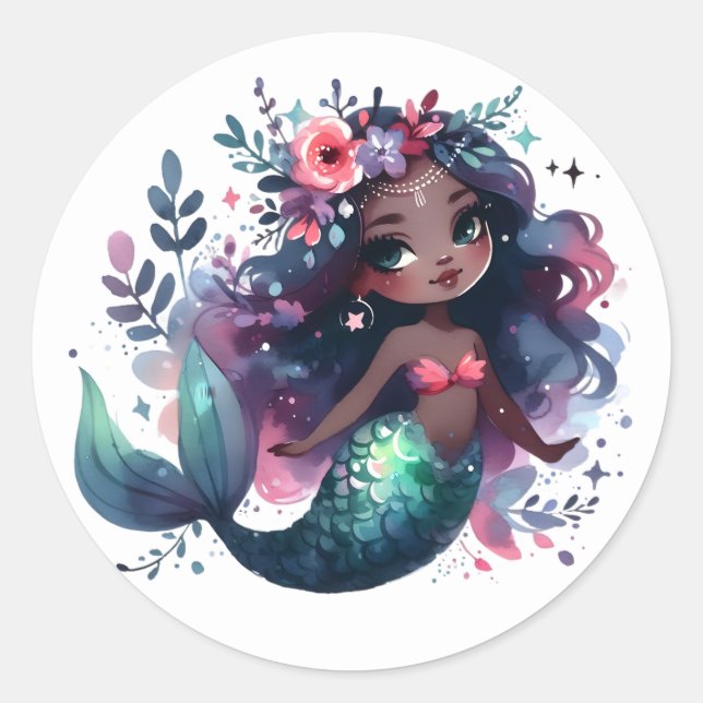 Cute Colorful Mermaid Stickers (Front)