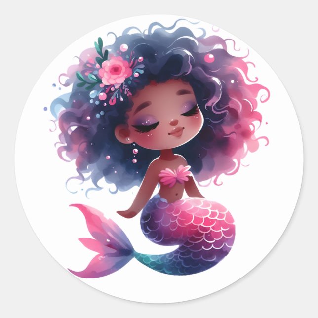 Cute Colorful Mermaid Stickers (Front)