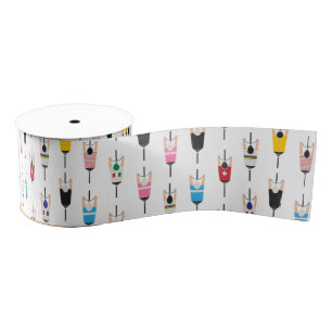 Cute Colorful National Cyclists Illustration Art Grosgrain Ribbon