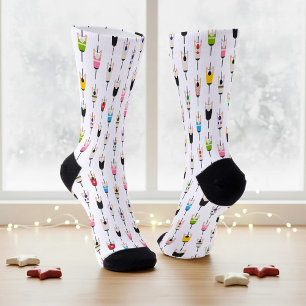 Cute Colorful National Cyclists Illustration Art Socks