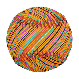 Cute colorful native aztec patterns design fabric baseball