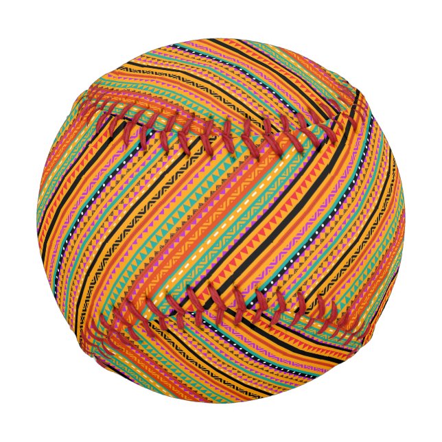 Cute colorful native aztec patterns design fabric baseball (Front)