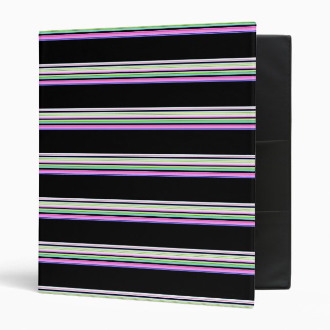 Cute colorful neon stripes binder (Front/Inside)