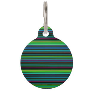 Cute colorful neon stripes pet tag
