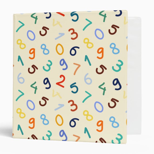 Cute Colorful Number Pattern Binder (Front/Inside)