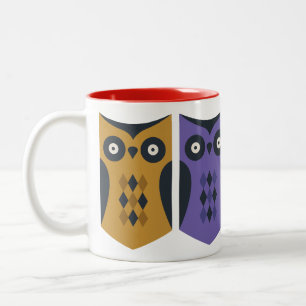 Cute Colorful Owls Variety Pack  Two-Tone Coffee Mug