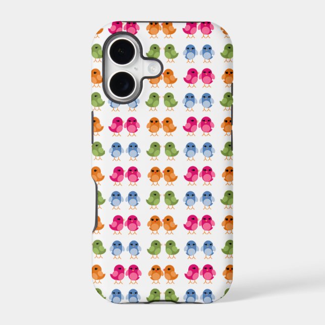 Cute Colorful Pairs of Birds Pattern (Back)