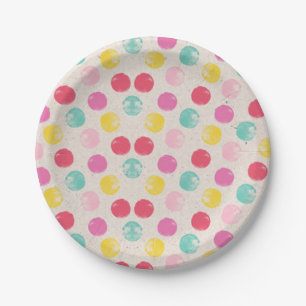 Cute Colorful Polka Dot Pattern Paper Plate