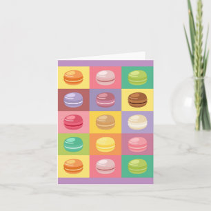 Cute Colorful Rainbow Macarons Pop Art Note Card