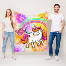 Cute, Colorful Rainbow, Unicorn, Fireworks