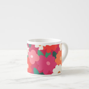 Cute Colorful Retro Florals         Espresso Cup