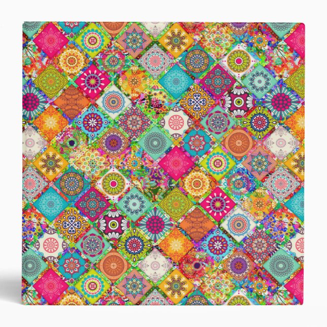 Cute colorful seamless decorative pattern binder (Front)