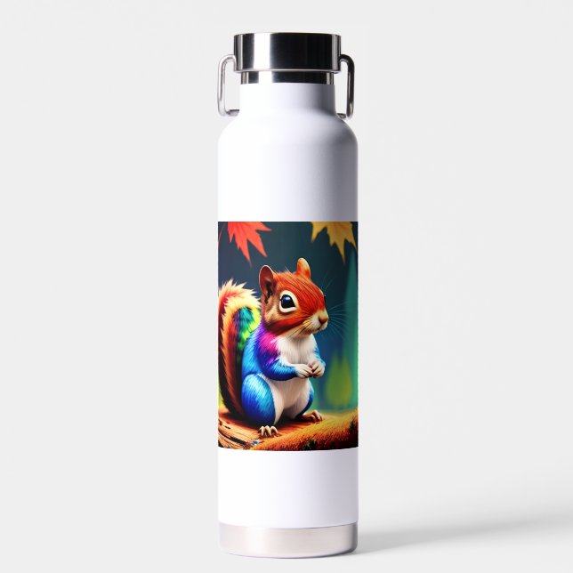 Cute Colorful Sitting Squirrel-75463 Water Bottle (Front)