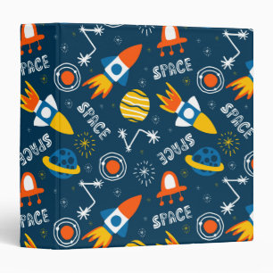Cute Colorful Space Adventures Pattern Binder