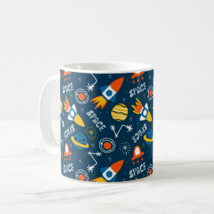 Cute Colorful Space Adventures Pattern Coffee Mug