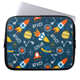 Cute Colorful Space Adventures Pattern Laptop Sleeve